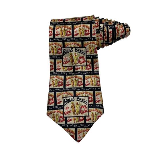 Museum Artifacts Bulls Bears The Great Wall Street Game Novelty Necktie - Picture 1 of 6